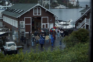 Bellevue residents on March 14 endured soggy weather conditions to tour the sites of a proposed 10-acre waterfront park at Meydenbauer Bay.