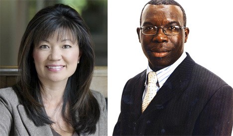 Medina City Council candidates Janie Lee and Roger Ngouenet