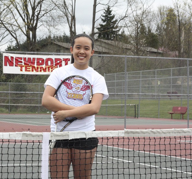 Newport senior tennis player Angela Chen.