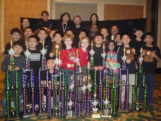 Members of the Stevenson Elementary School chess team that took many honors at the 2009 national competition.