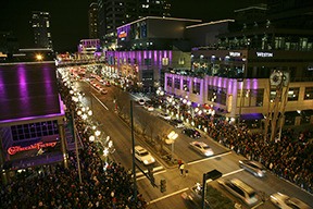 Snowflake Lane attendees await the nightly celebration put on by the Kemper Development Company every year from Nov. 29 to Dec. 31.