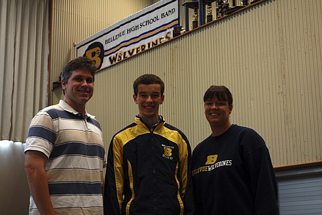 (left to right) Bellevue band director Edd George