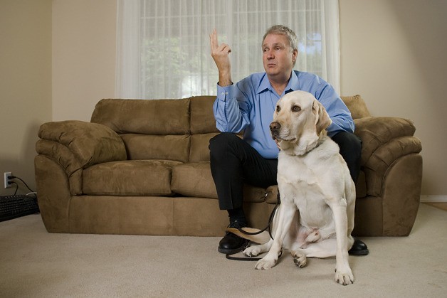 Clark Roberts and his guide dog