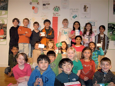 Eton School students show some of the soap they collected.