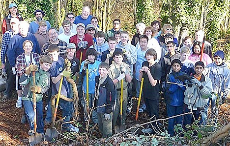 A group of seven Bellevue Rotary representatives