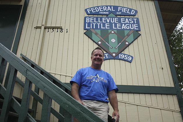 Terry Taylor stands at the renovated shed at Federal Field