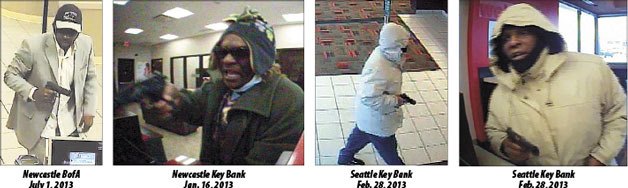 Suspects in several bank robberies in the Seattle and Eastside areas.