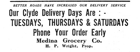 Medina Grocery advertisement from the Lake Washington Reflector