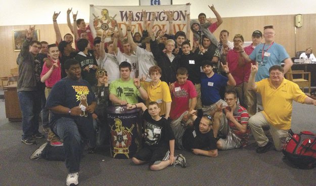 Youth leaders from around the state attend the quarterly Washington DeMolay Academy on Saturday