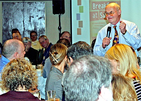 Richard LiMeux speaks at the KITH luncheon in Bellevue on April 16.