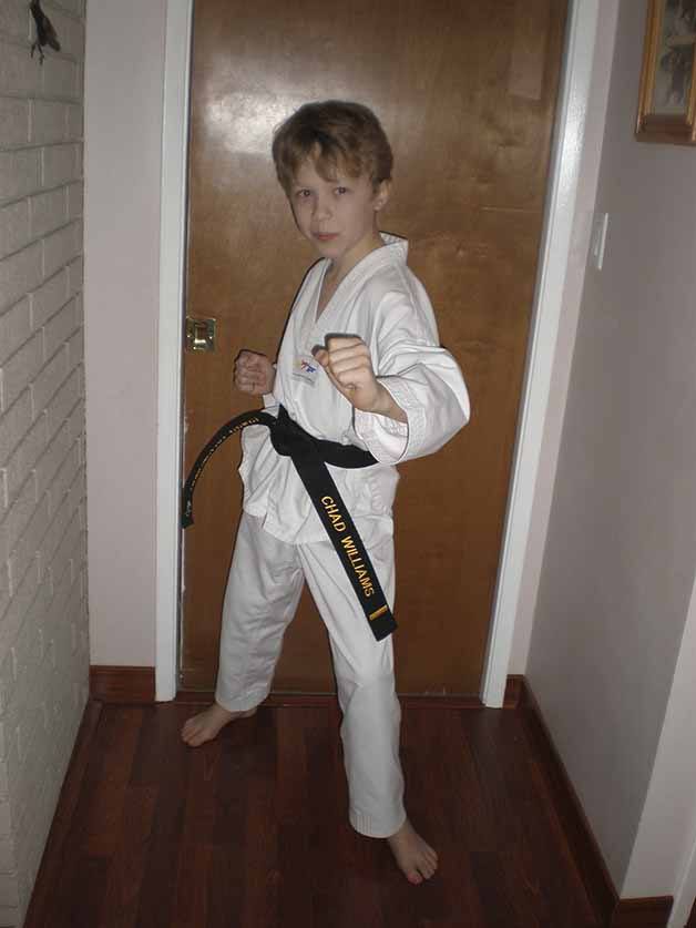 Chad Williams with his black belt