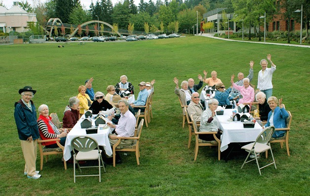 Cloudy skies couldn’t dampen the spirits of 24 picnickers eking out one more day of summer on the beautiful lawn at Ashwood Park in Bellevue on Wednesday