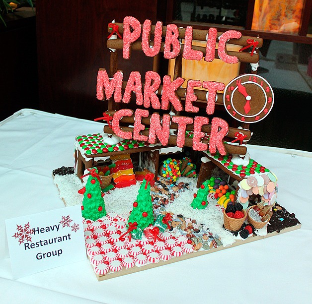 A gingerbread house created by the Heavy Restaurant Group is one of 15 on display at the Hilton Hotel Bellevue.