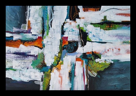 Nancy Eckels'  4-foot x 6-foot abstract work