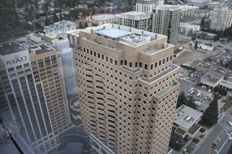 The proposed Kemper Development helistop would be located atop the Bank of America building in downtown Bellevue.
