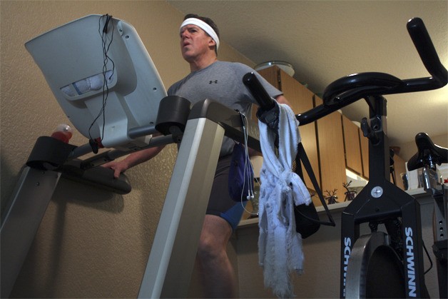 Raineri spends an hour on his treadmill each day and encourages visitors