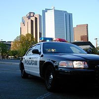 A Bellevue Police squad car near downtown Bellevue.