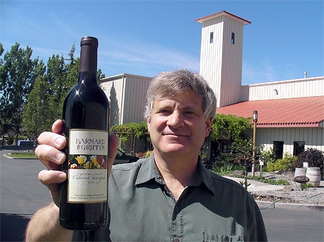 Rob Griffin with a bottle of Barnard Griffin wine.