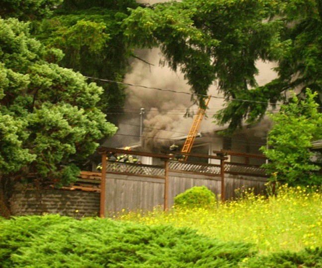 A fire in the Eastgate area of Bellevue on Friday