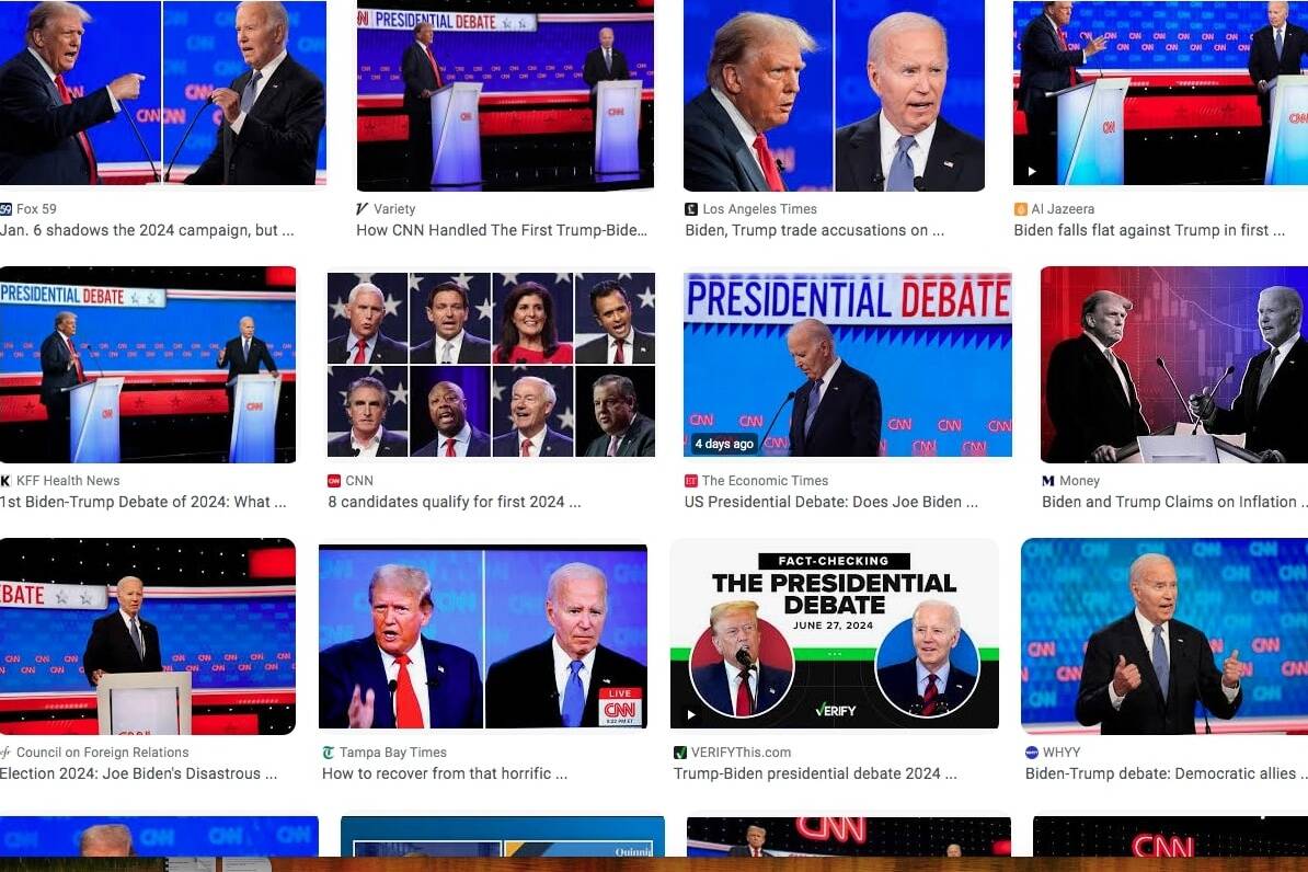 Joe Biden and Donald Trump participated in a debate June 27, 2024. (Screenshot from Google Images)