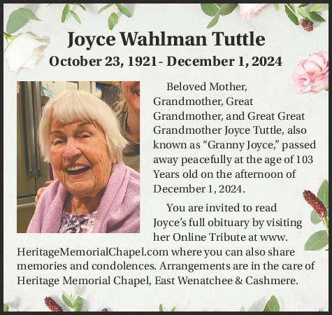 Joyce Wahlman Tuttle | Obituary