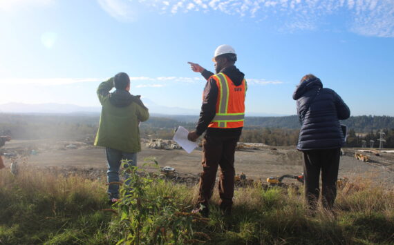 Looking out over Cell 8 during the fall 2024 public tour of the Cedar Hills Regional Landfill. Photo by Bailey Jo Josie/Sound Publishing.